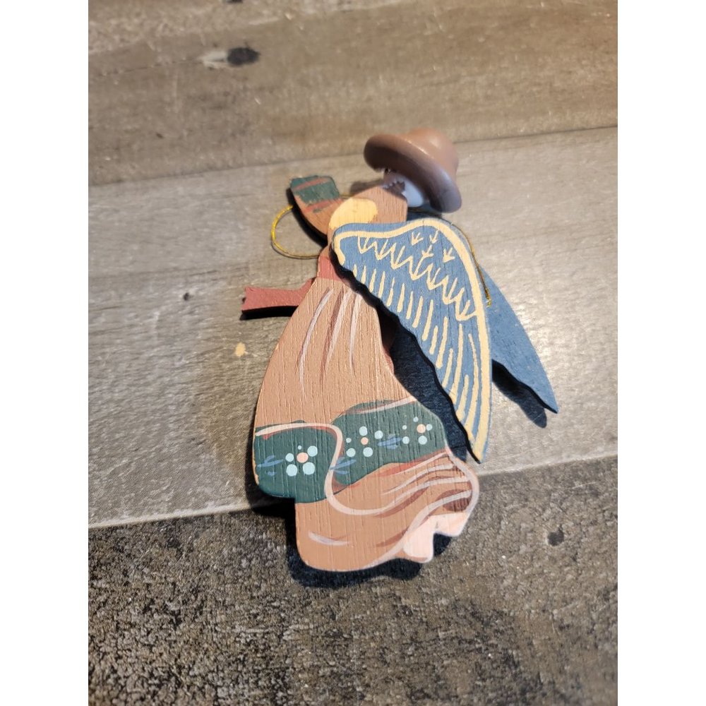 Wooden angel AS IS wings flying ornament xmas - Picture 4 of 5